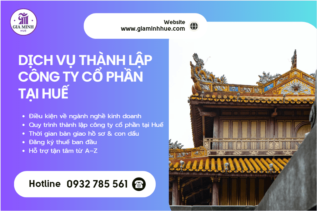 Dịch vụ thành lập công ty cổ phần tại Huế
