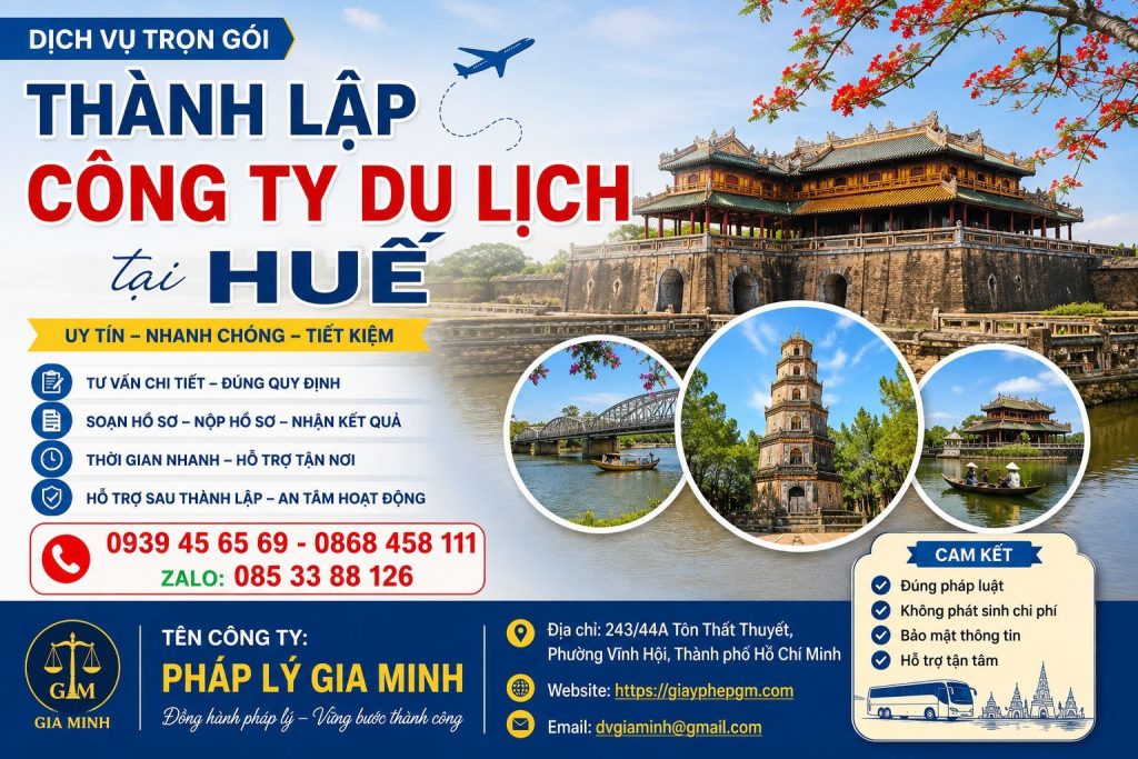 Thành lập công ty du lịch tại Huế