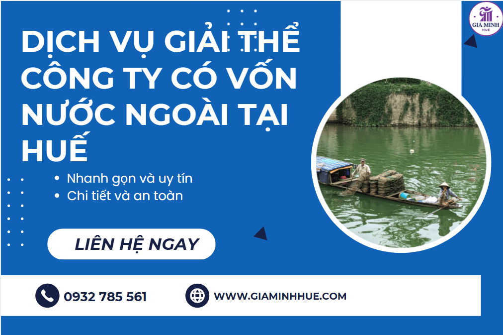 Giấy chứng nhận giải thể đầu tư cấp cho doanh nghiệp FDI tại Huế.