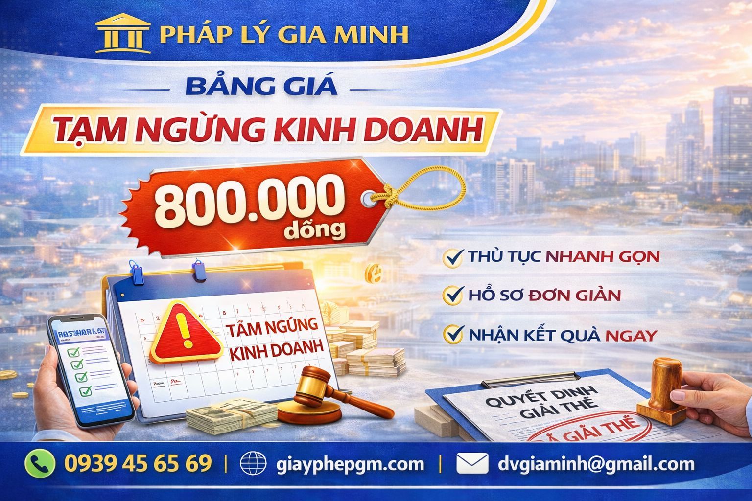 chi phí dịch vụ tạm ngừng hộ kinh doanh