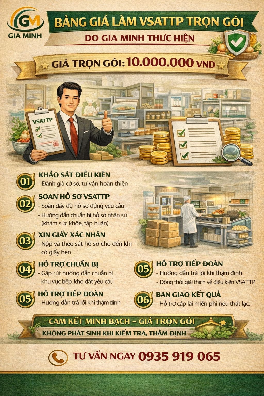 Chi phí làm vsattp thủy sản