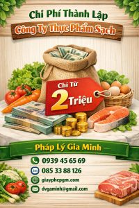 chi phí thành lập công ty thực phẩm trọn gói