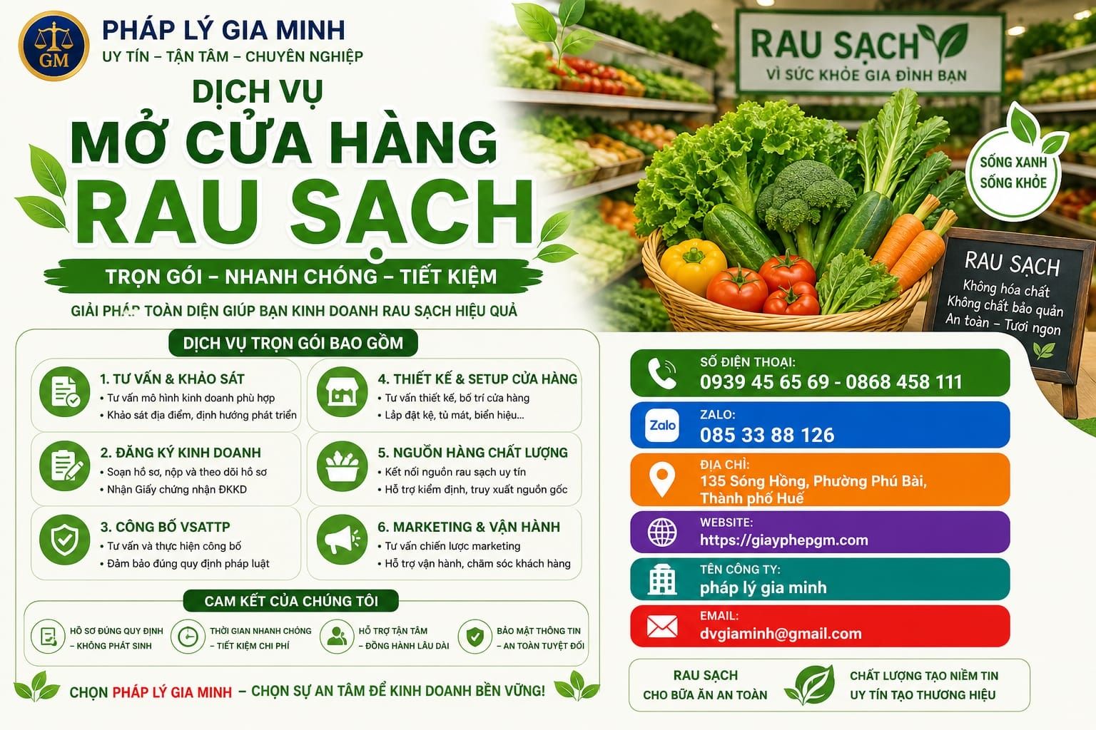Dịch vụ đăng ký kinh doanh rau sạch