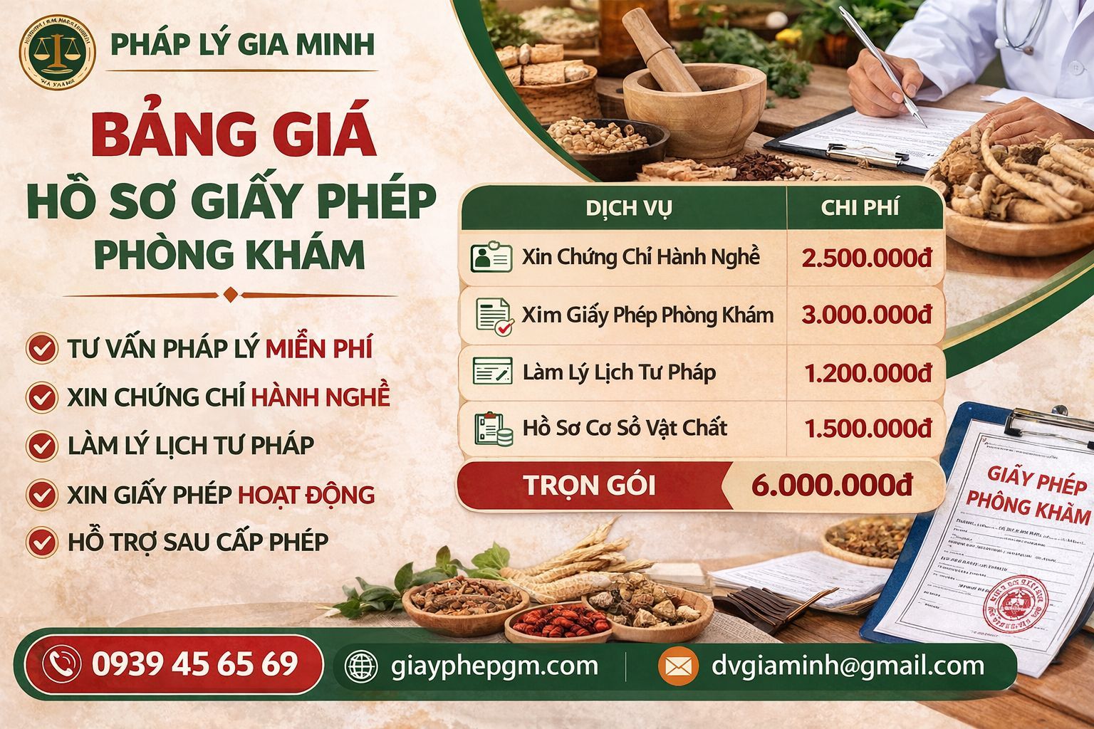Dịch vụ xin giấy phép phòng khám đông y