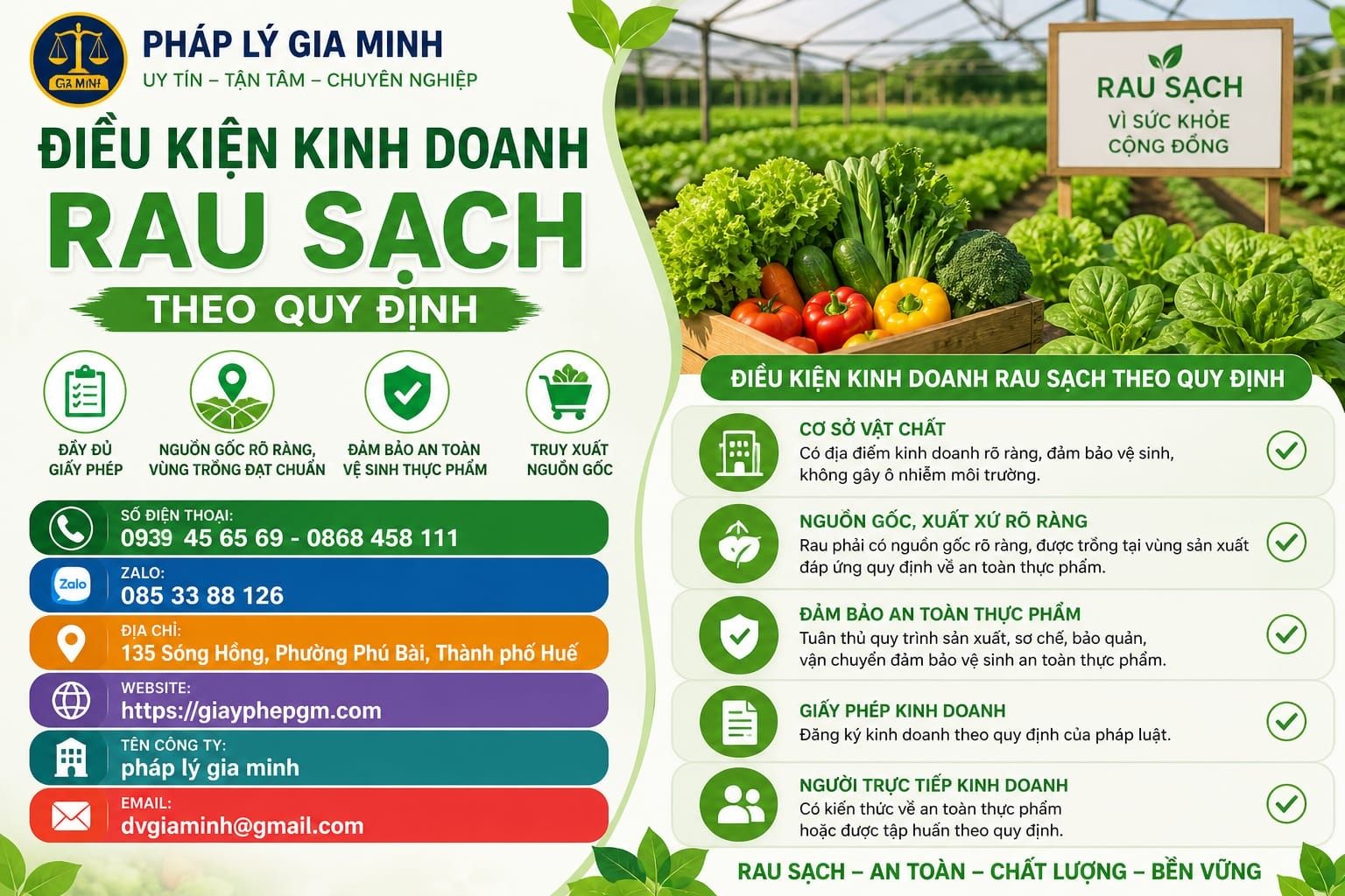Điều kiện kinh doanh rau sạch