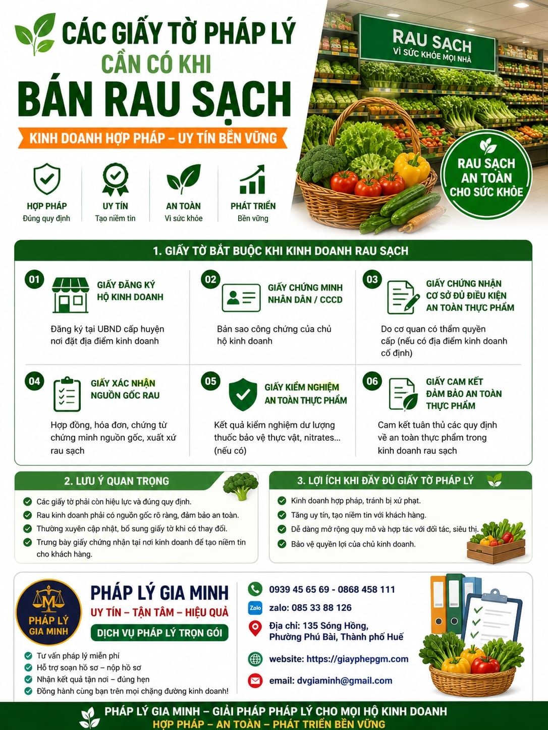 Giấy phép vệ sinh an toàn thực phẩm rau sạch