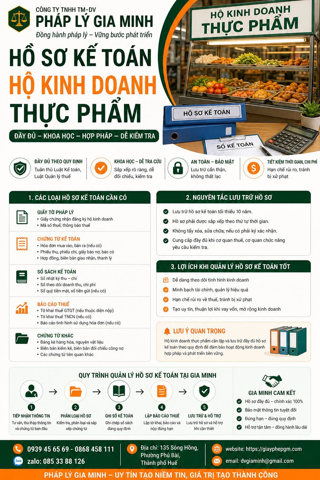 Hồ sơ kế toán hộ kinh doanh thực phẩm