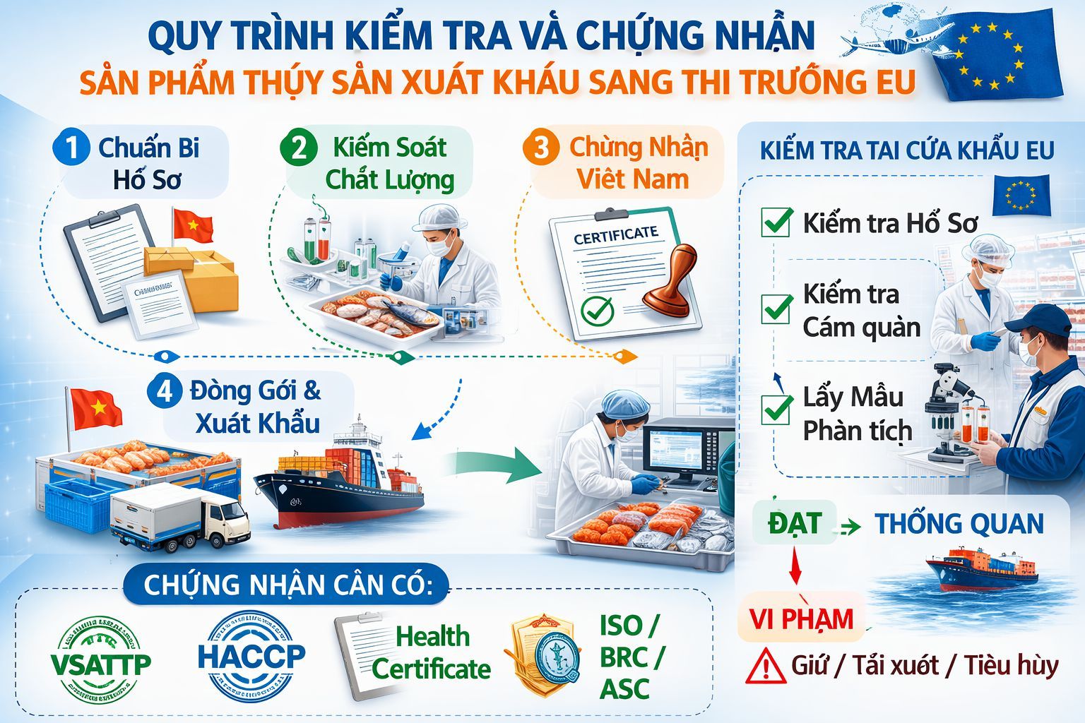 Quy trình xuất khẩu thủy sản sang thị trường EU