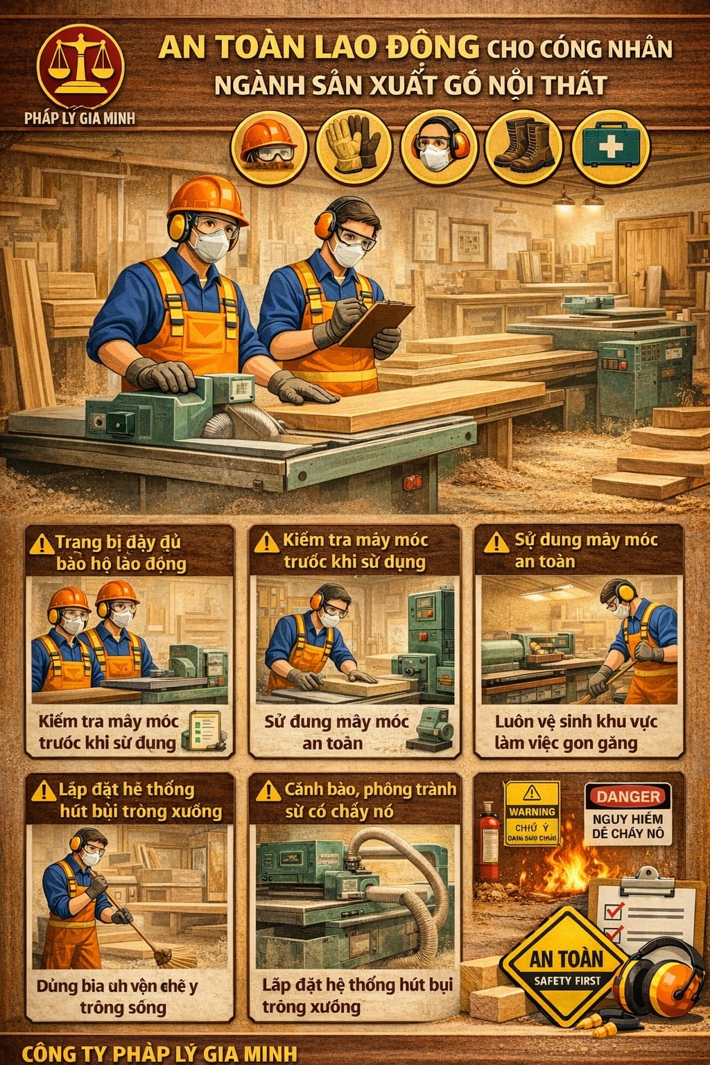 An toàn lao động cho công nhân ngành sản xuất gỗ nội thất