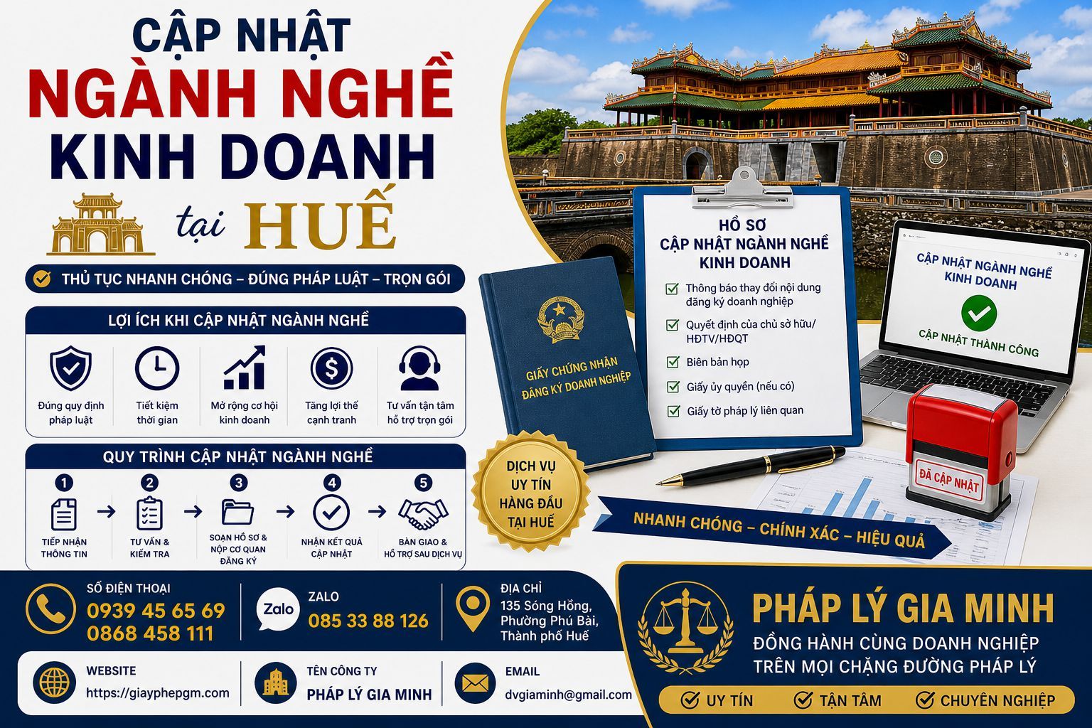 Cập nhật ngành nghề kinh doanh tại Huế