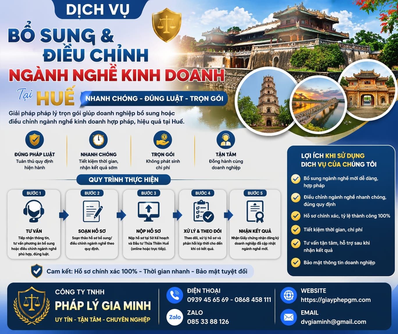 Dịch vụ bổ sung và điều chỉnh ngành nghề tại Huế