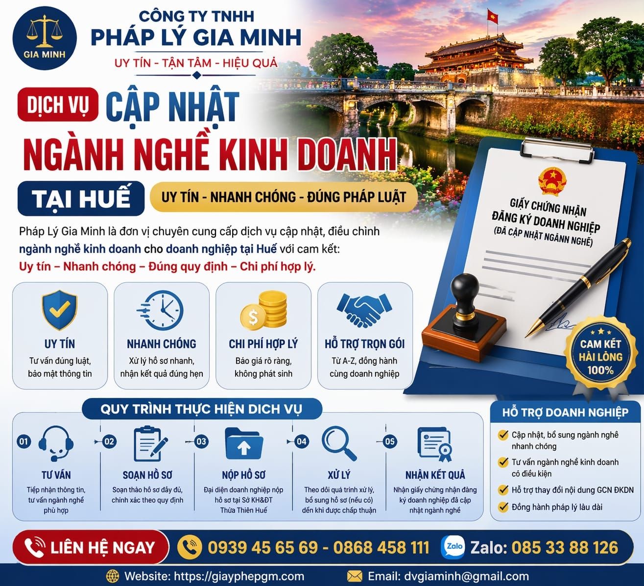 Dịch vụ cập nhật ngành nghề kinh doanh tại Huế uy tín