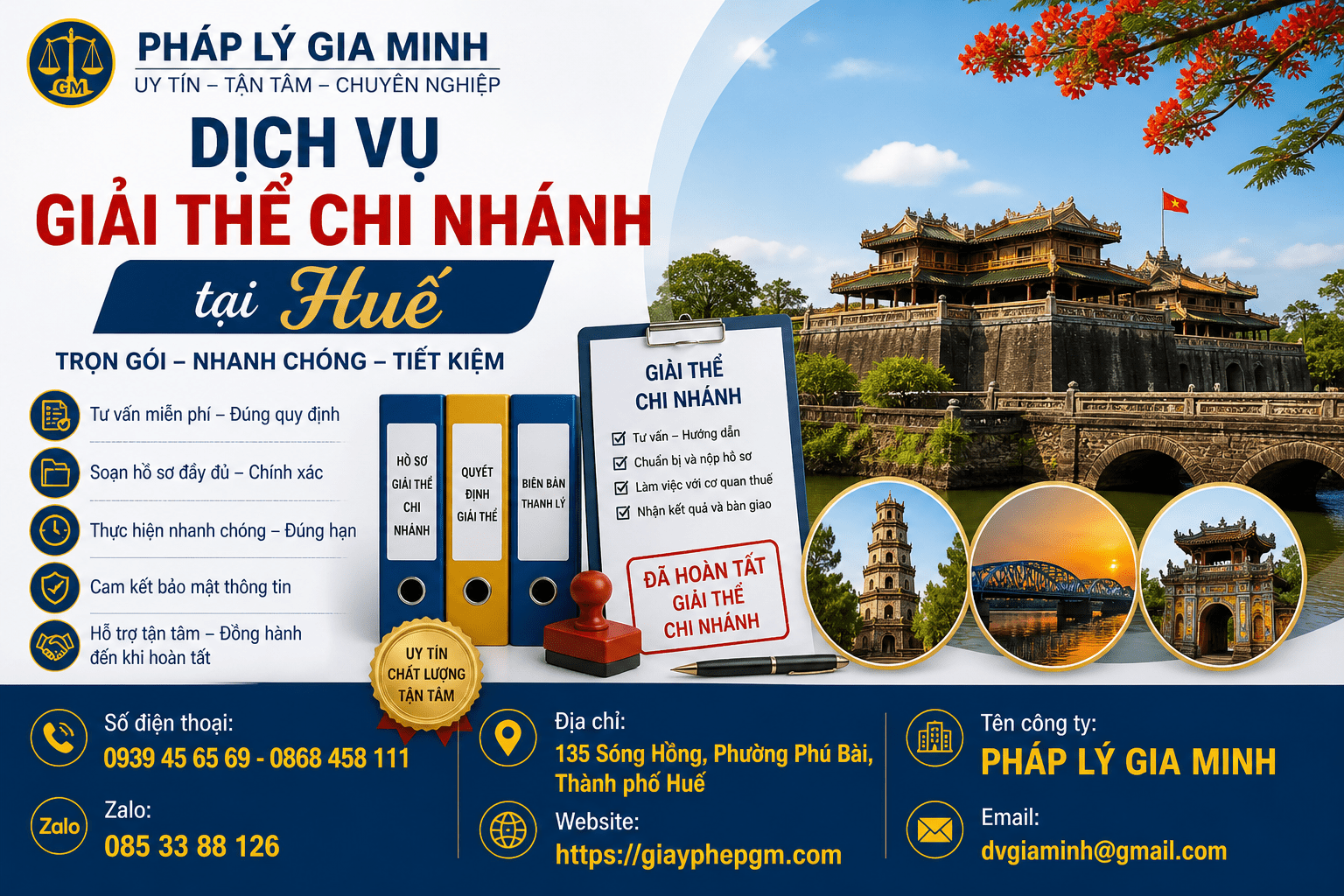 Dịch vụ giải thể chi nhánh tại Huế