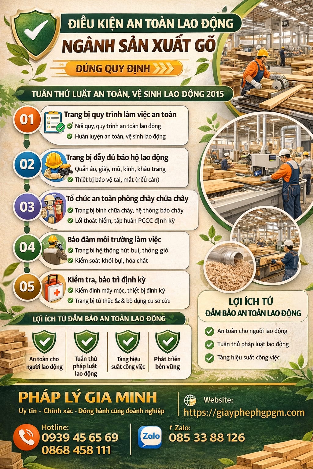 Điều kiện an toàn lao động ngành sản xuất gỗ đúng quy định