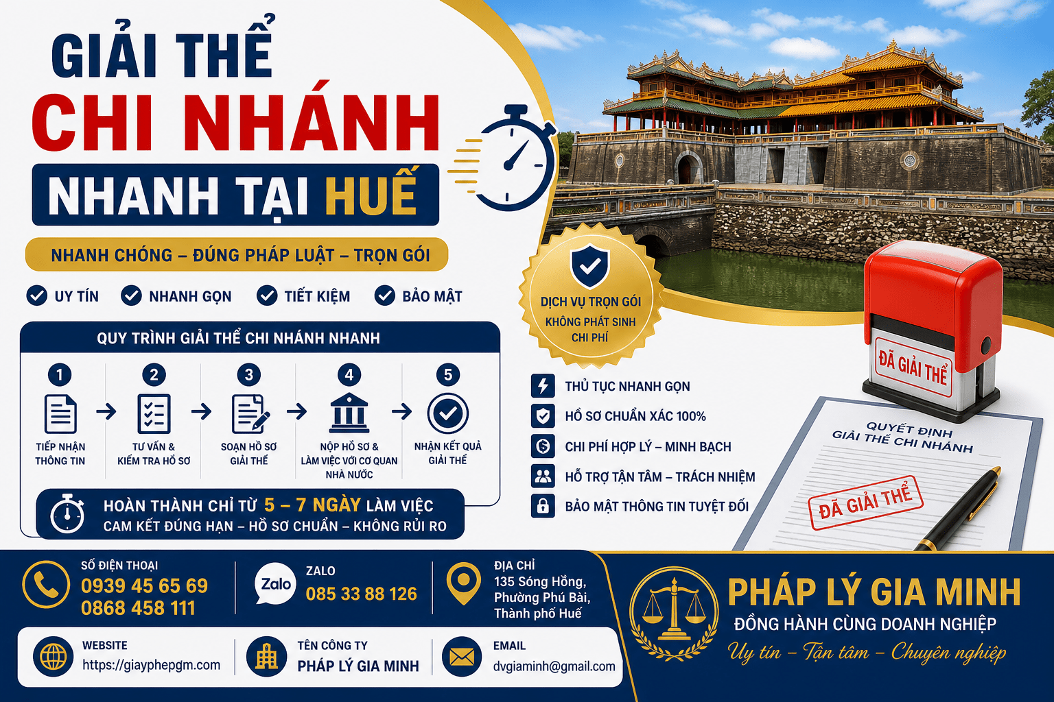 Giải thể chi nhánh nhanh tại Huế
