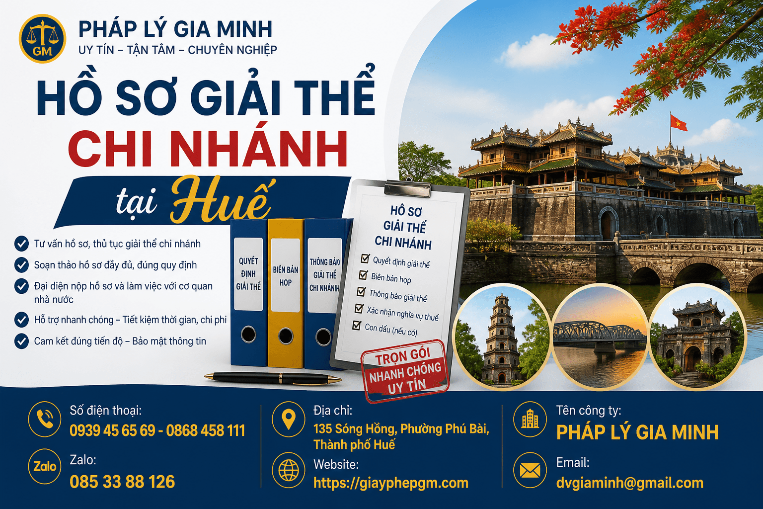Hồ sơ giải thể chi nhánh tại Huế