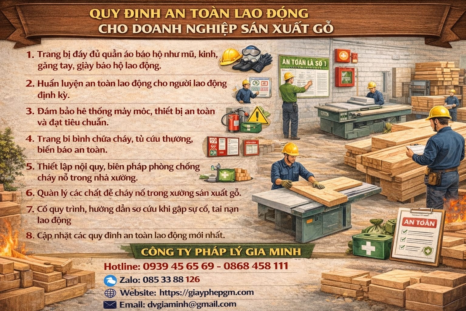 Quy định an toàn lao động cho doanh nghiệp sản xuất gỗ