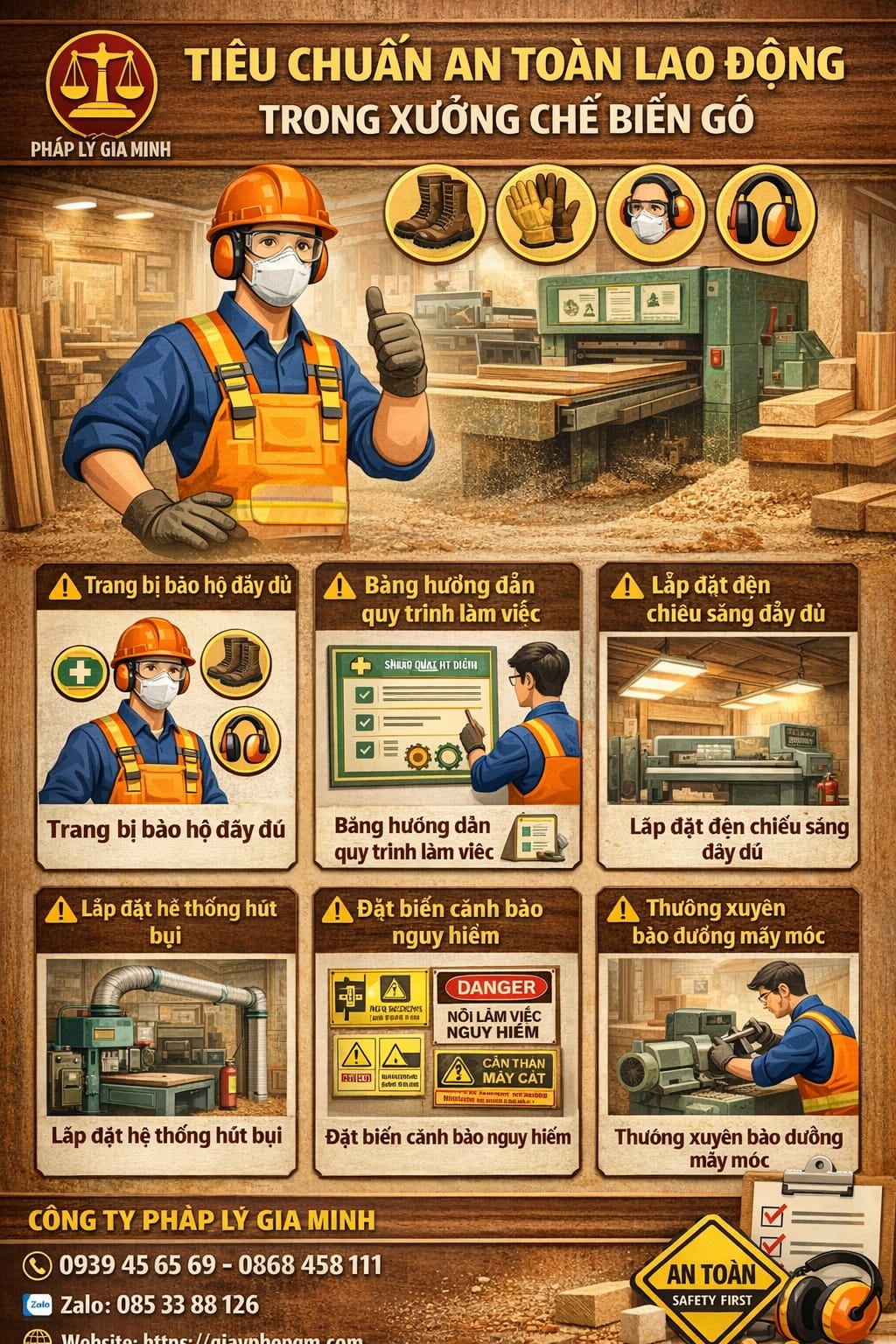 Tiêu chuẩn an toàn lao động trong xưởng chế biến gỗ