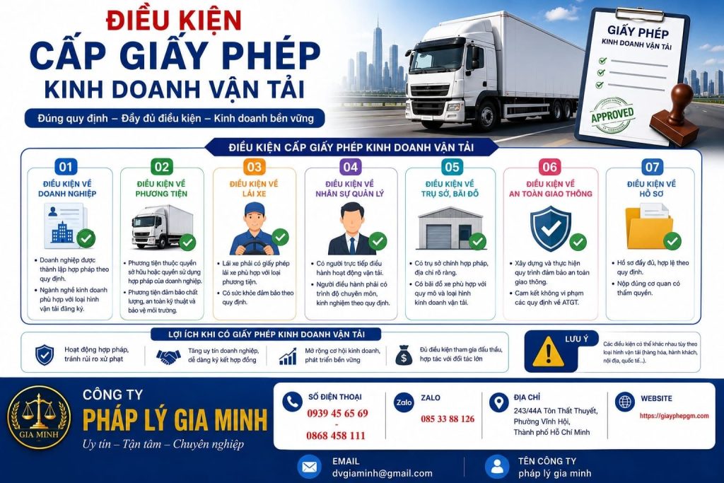 Điều kiện kinh doanh vận tải bằng container và xe tải