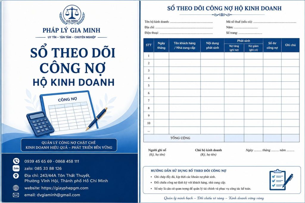 Mẫu sổ theo dõi công nợ hộ kinh doanh