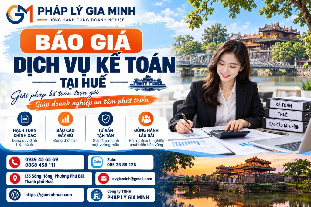 Báo giá dịch vụ kế toán tại Huế