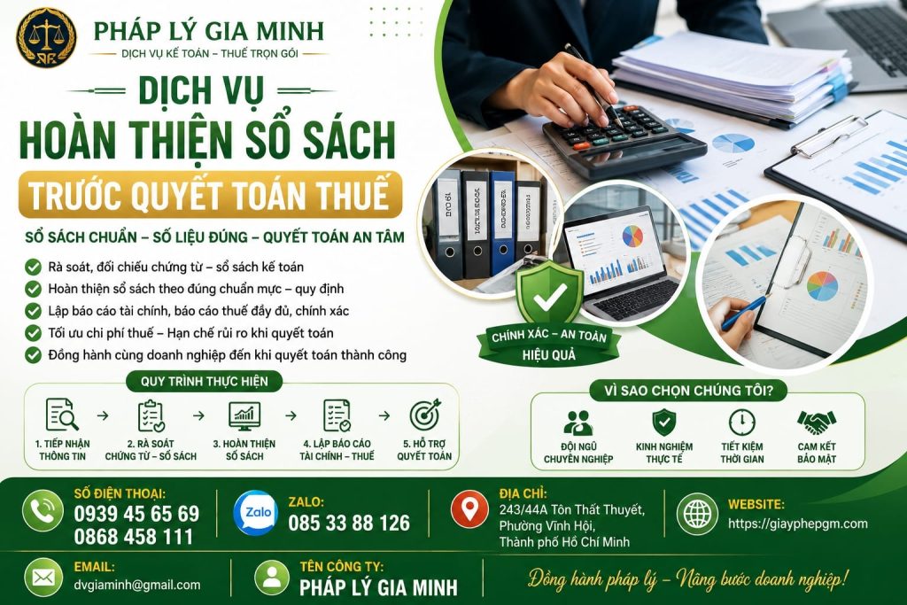 Dịch Vụ Hoàn Thiện Sổ Sách Trước Quyết Toán Thuế Tại Huế