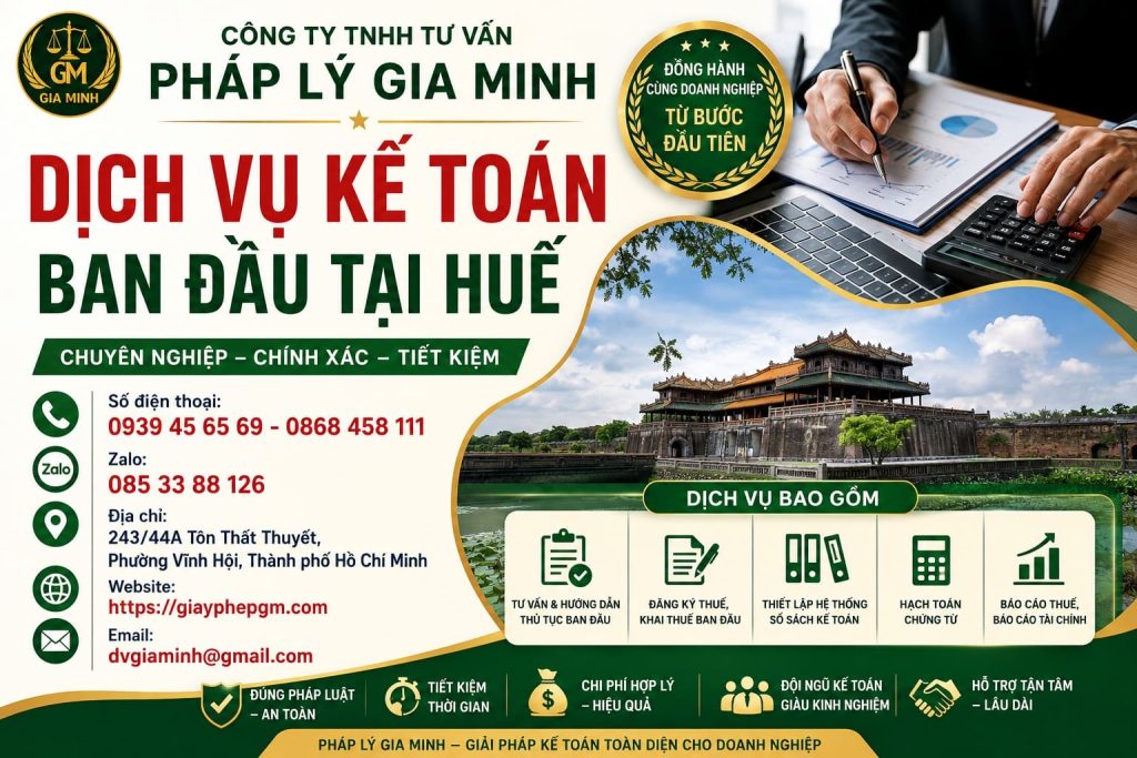 Dịch Vụ Kế Toán Ban Đầu Tại Huế