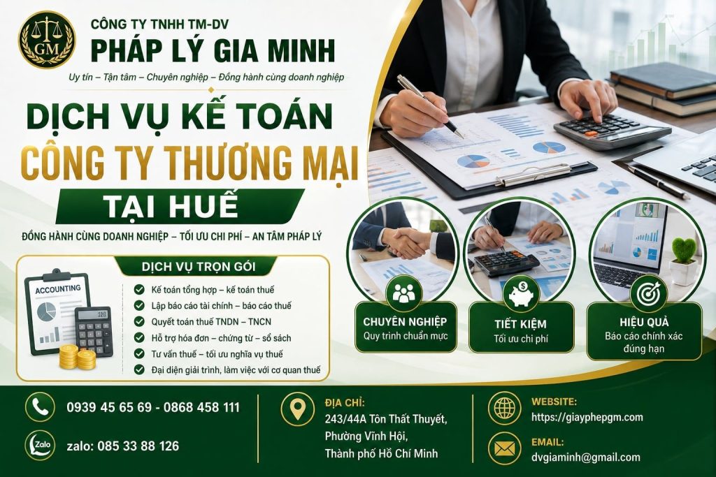Dịch Vụ Kế Toán Công Ty Thương Mại Tại Huế