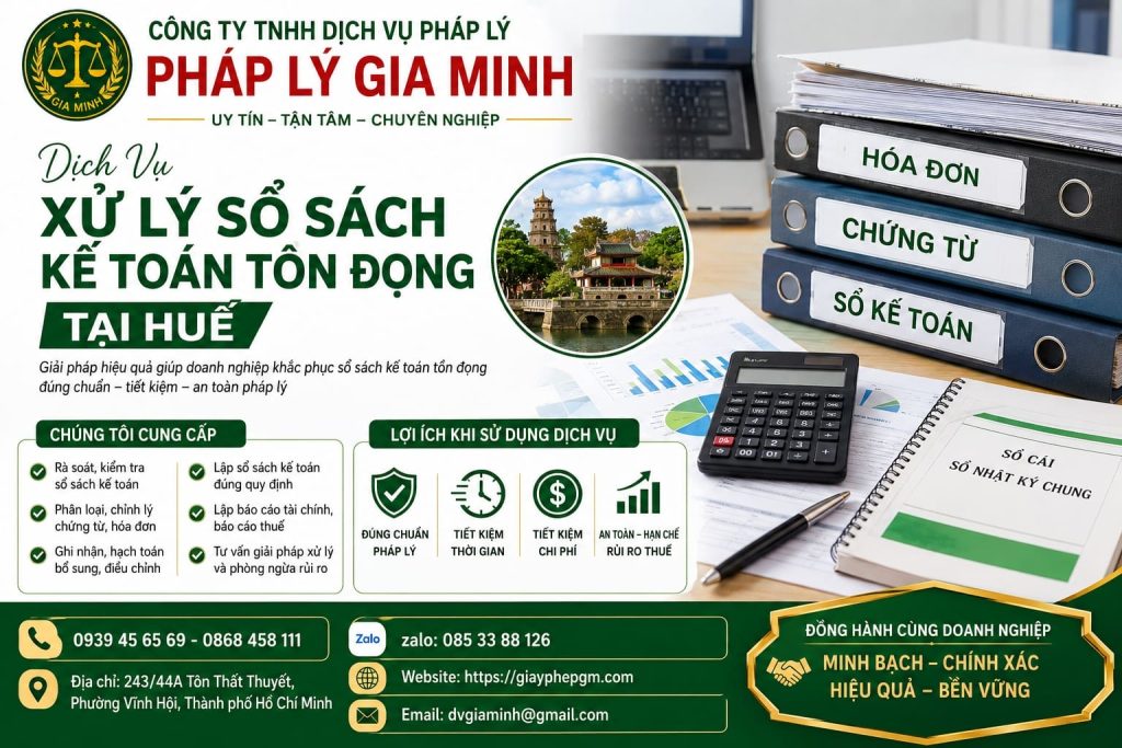 Dịch Vụ Xử Lý Sổ Sách Kế Toán Tồn Đọng Tại Huế