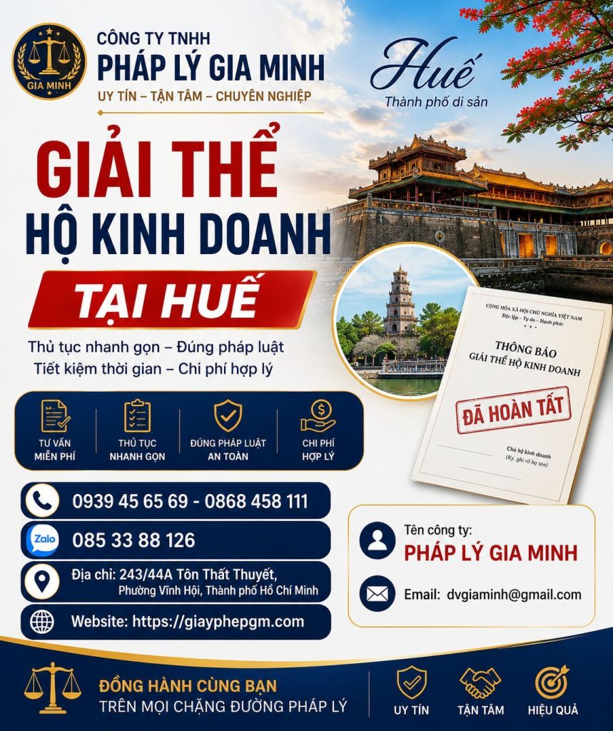 Giải Thể Hộ Kinh Doanh Tại Huế