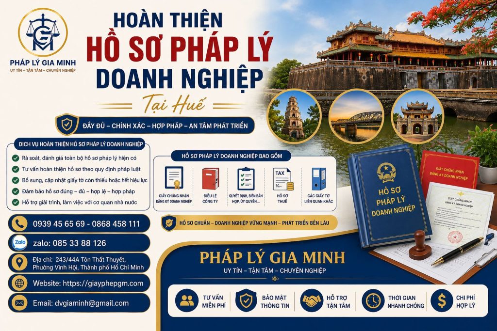 Hoàn Thiện Hồ Sơ Pháp Lý Doanh Nghiệp Tại Huế