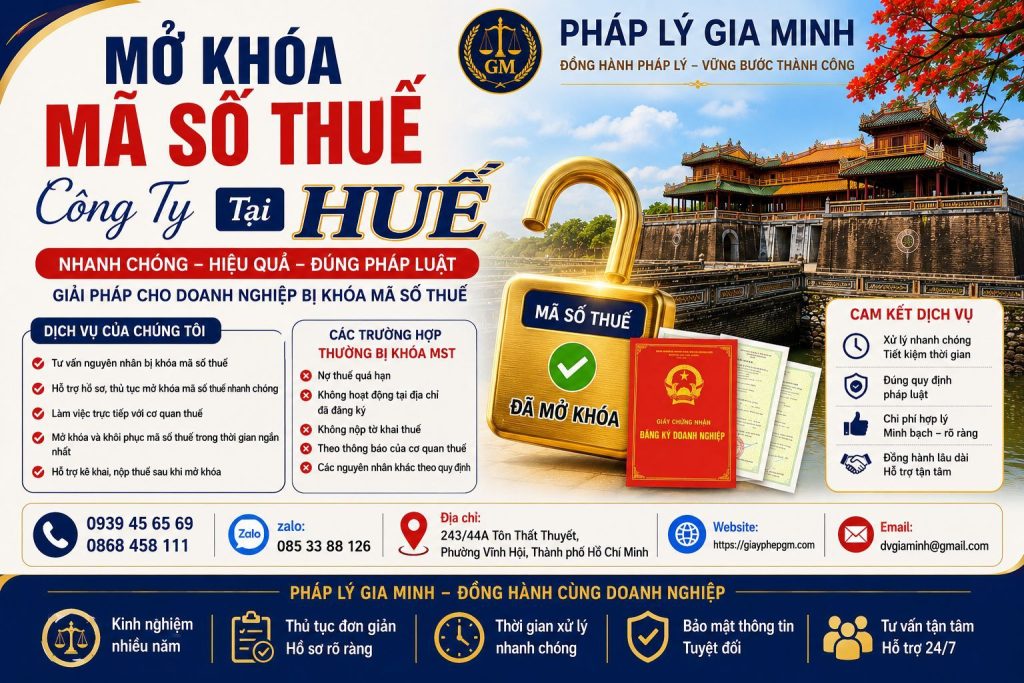 Mở Khóa Mã Số Thuế Công Ty Tại Huế