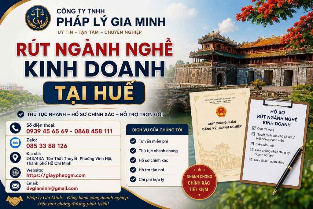 Rút Ngành Nghề Kinh Doanh Tại Huế