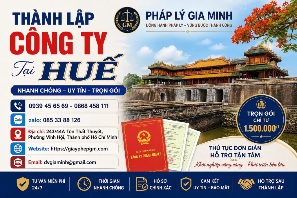 Thành Lập Công Ty Tại Huế