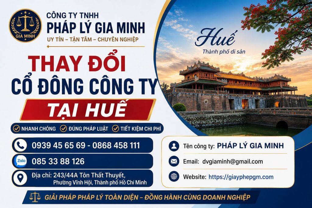 Thay Đổi Cổ Đông Công Ty Tại Huế
