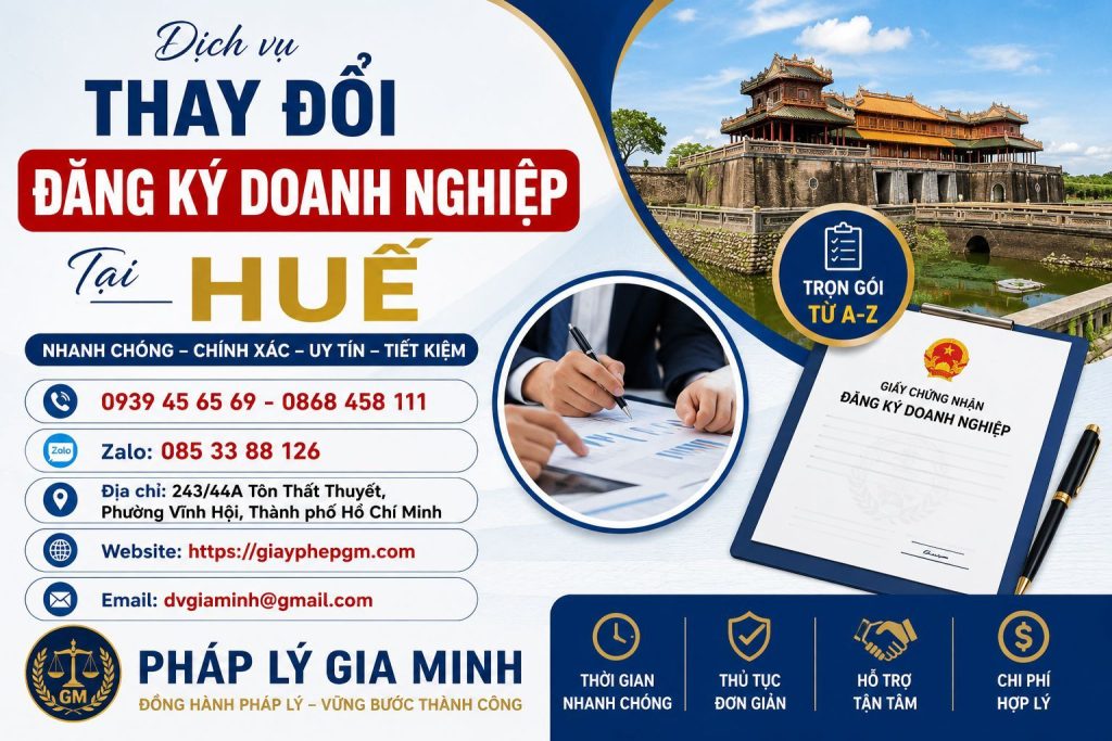 Thay Đổi Đăng Ký Doanh Nghiệp Tại Huế