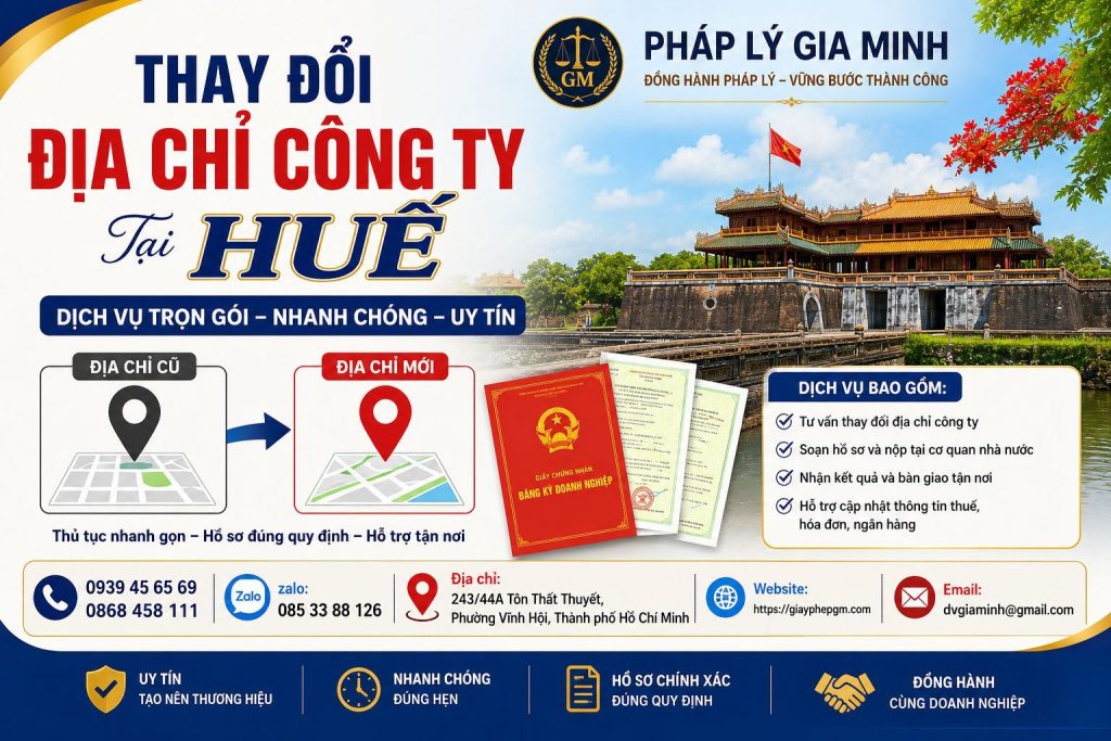 Thay Đổi Địa Chỉ Công Ty Tại Huế