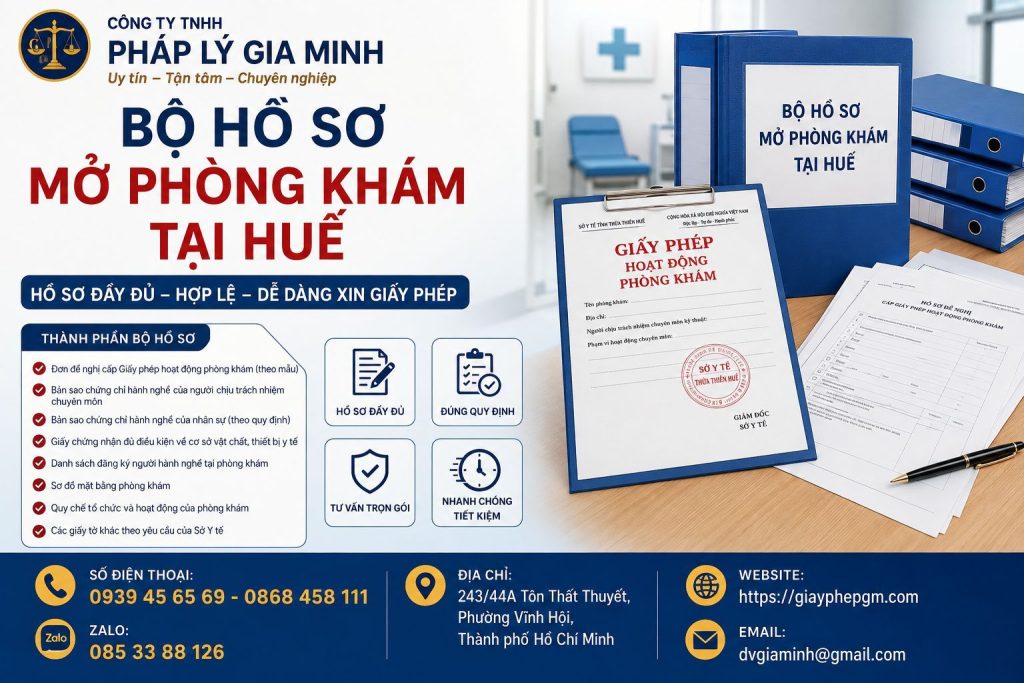 Bộ hồ sơ mở phòng khám tại Huế