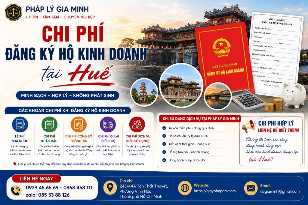 Chi phí đăng ký hộ kinh doanh tại Huế