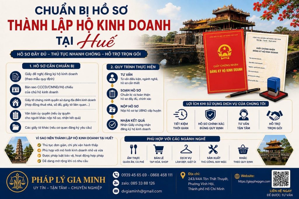 Chuẩn bị hồ sơ thành lập hộ kinh doanh tại Huế