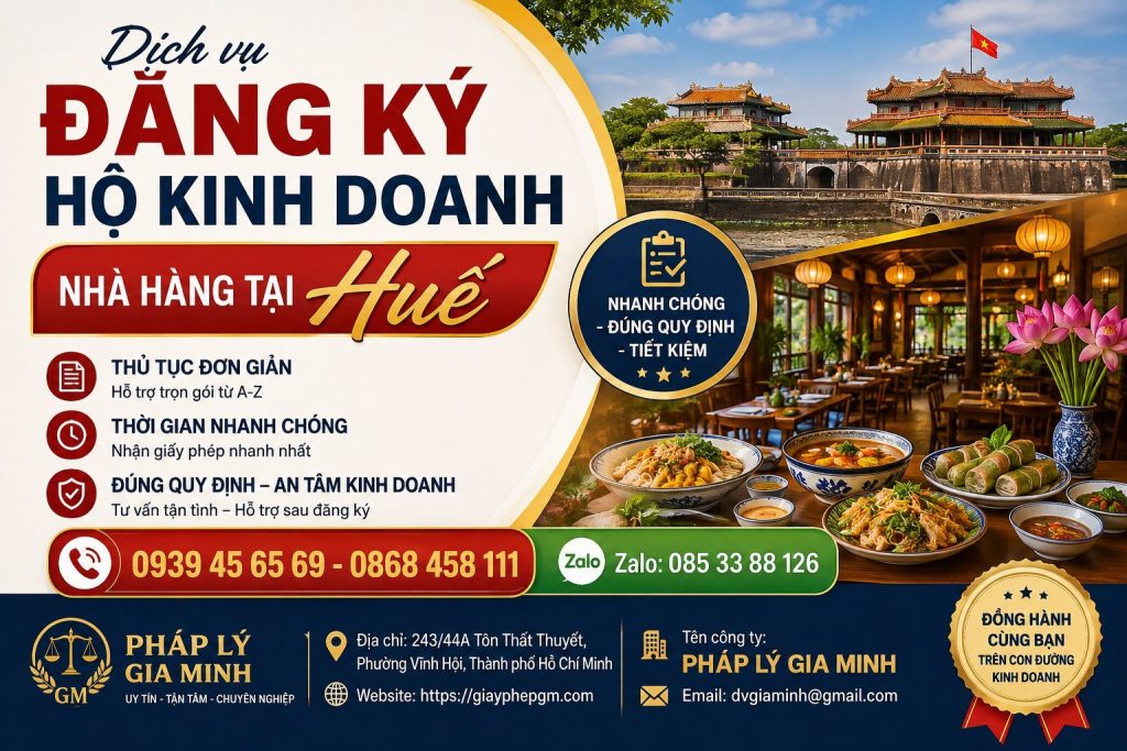 Đăng ký hộ kinh doanh nhà hàng tại Huế