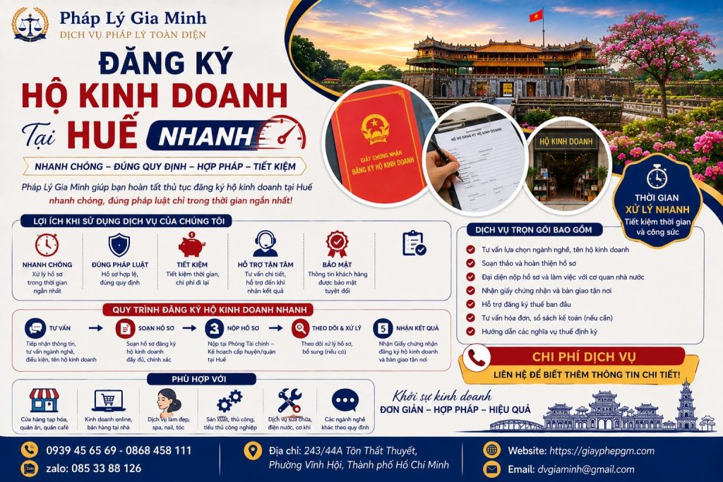 Đăng ký hộ kinh doanh tại Huế nhanh