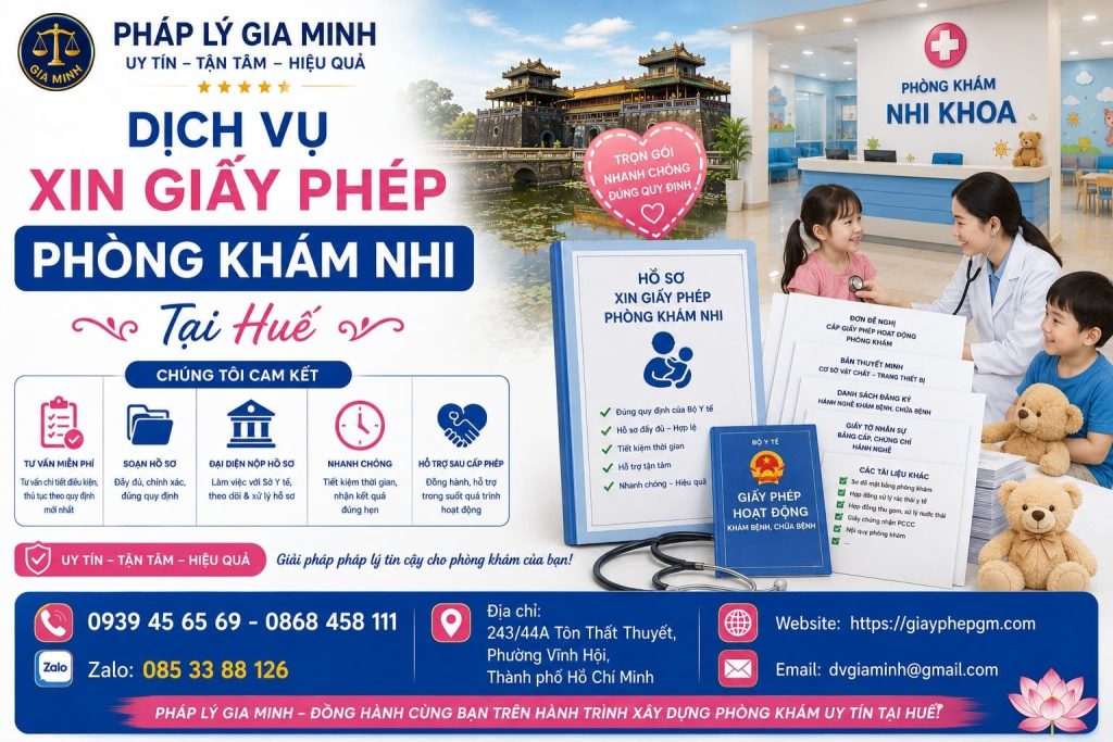 Dịch vụ xin giấy phép phòng khám nhi tại Huế