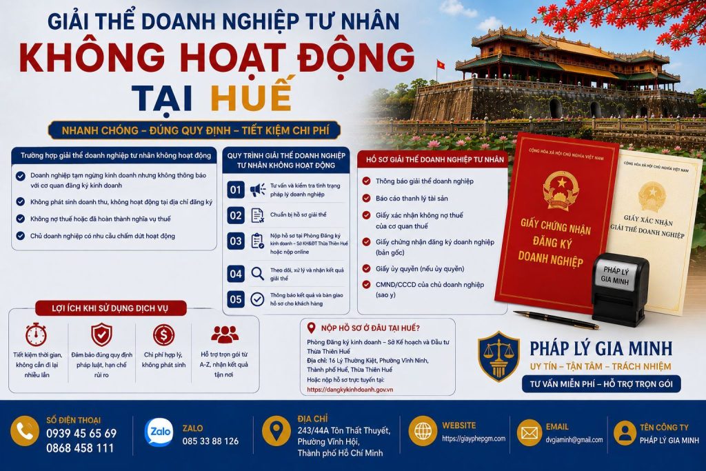 Giải thể doanh nghiệp tư nhân không hoạt động tại Huế