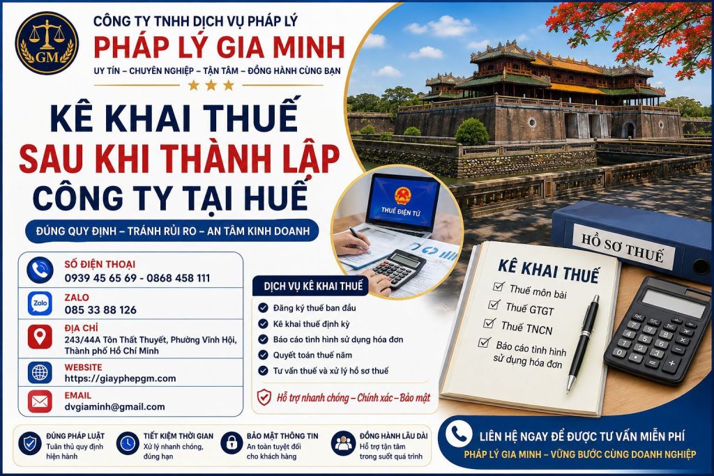 Kê khai thuế sau khi thành lập công ty tại Huế