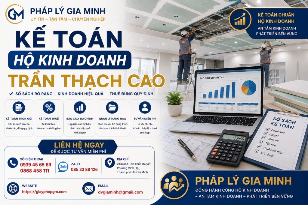 Kế toán hộ kinh doanh trần thạch cao