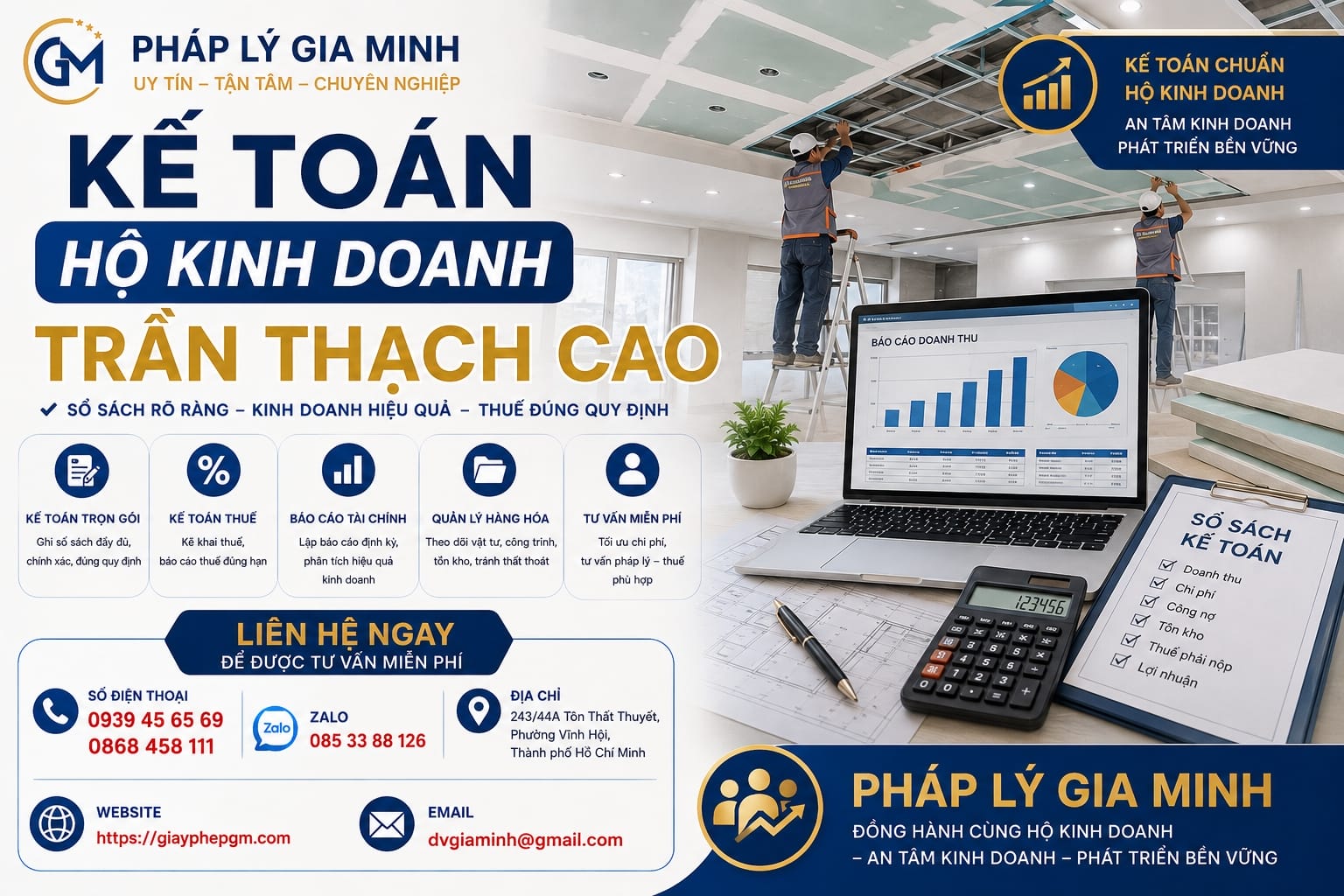 Kế toán hộ kinh doanh trần thạch cao