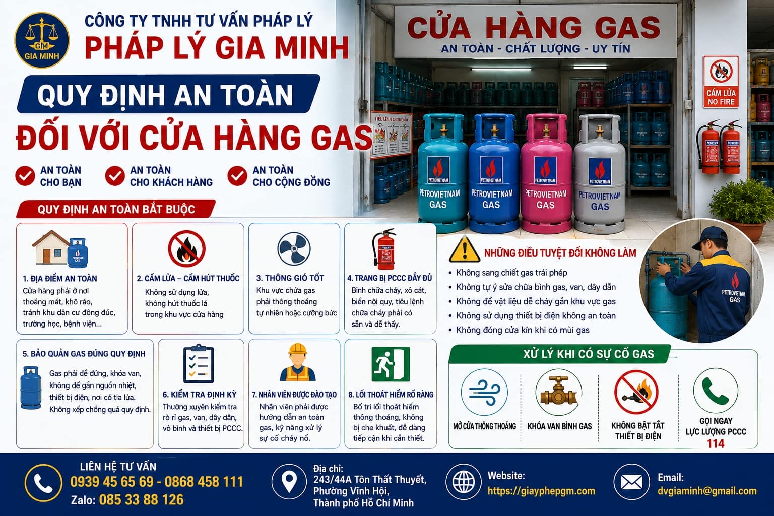 Quy định an toàn đối với cửa hàng gas