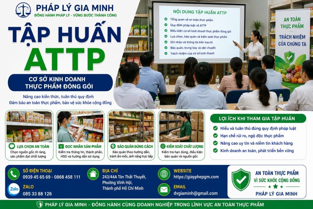 Tập huấn ATTP cơ sở kinh doanh thực phẩm đóng gói