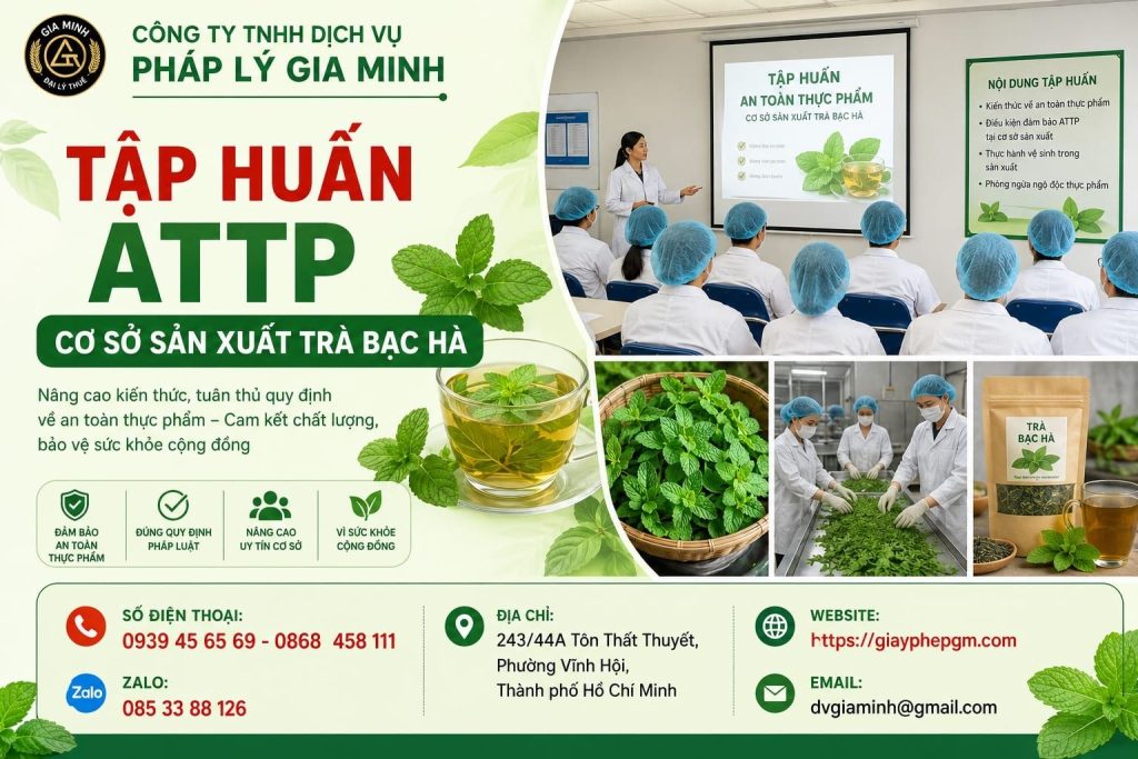 Tập huấn ATTP cơ sở sản xuất trà bạc hà